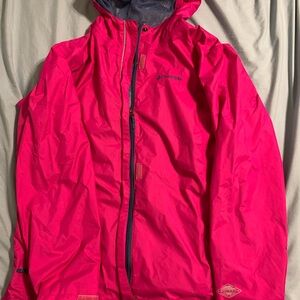 Columbia Pink Hooded rain Jacket